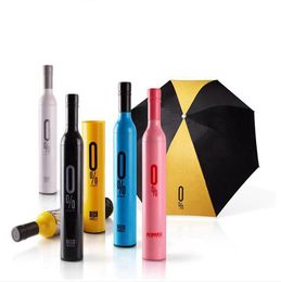 Bottle Umbrella Wine Bottle Umbrellas 3 Folding Umbrella Creative Styles Sun Rain Umbrellas With Box OOA2018