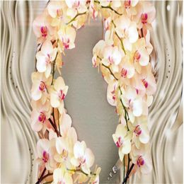 Custom any size photo modern wallpaper for living room 3D silk orchid flower wallpapers TV background wall