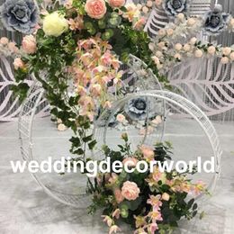 2pcs one set ) round shape decorationmental stage wedding backdrop stand decor0691