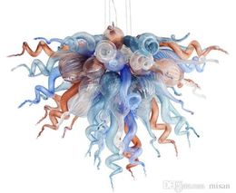 Multi Colored Chandelier Livingroom Lamp Decor Hand Blown LED Pendant Lamps Murano Glass for Sale
