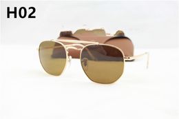 Wholesale-1 Pcs Top quality Men's Sunglasses Unisex Style Metal Hinges UV400 Flash Lens Vintage Square De Sol Masculino 3648 With Box Case