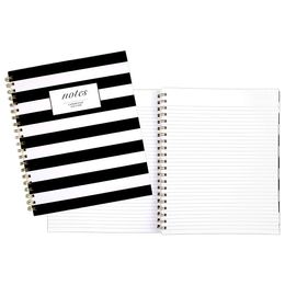 Customised fashion black and white stripe business hardcover spiral notebook