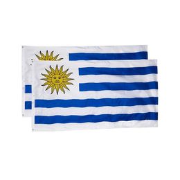 Uruguay-Flaggen 3 x 5 Fuß, individuelles Design, Größe 150 x 90 cm, Siebdruck, 100 % Polyester, nationales All-Country-Festival, kostenloser Versand