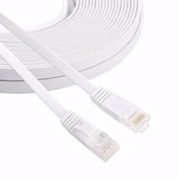 Freeshipping 20M Pure copper wire CAT6 Flat UTP Ethernet Network Cable RJ45 Patch LAN cable white Colour