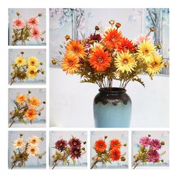 Fake Short Stem Autumn Gerbera 24.4" Length Simulation Sunflowers for Home Wedding Decorative Artificial Flowers