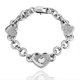 Classical 18K Platinum Plated Love Heart Genuine Austrian Crystal Fashion Costume Women Bracelets & Bangles Jewelry for Women