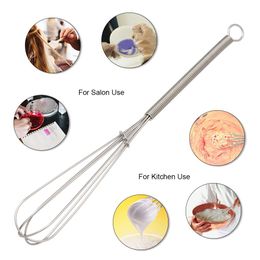 Professional Salon Whisk Stirrer Hairdressing Dye Cream Mixer Stainless Steel Hair Colour Dye Mixing Tools Barber Hair Styling Tool