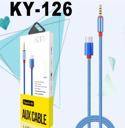 -Typ-c bis 3,5 mm Audio-Aux-Kabel 3,5 mm Stecker auf USB-C Stecker Stereo Weave Schnur Nylon Draht AUX Line-Alloy-Adapter