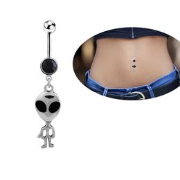 Personalized Universe Alien ET Dangle 316L Medical Steel Crystal Navel Piercing Sexy Belly Button Rings Body Piercing Jewelry