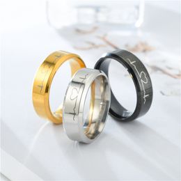 3 Colors 316l Stainless Steel Unisex Polished Blank Rings 6mm Tatanium Steel Personalized Jewelry Gifts for Men and Women Wholesale 18k Gold Plated
