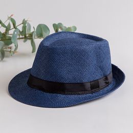 8 Colors available custom straw panama fedora sun hat with black band summer felt hat for adult or child