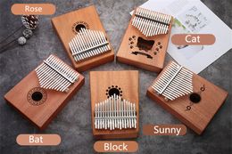 K001 17 metal Keys Kalimba Mahogany Body Thumb Piano play with guitar Musical Instrument accessories