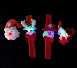 Luminous Christmas patter ring hand plush snowman wrist party gift Christmas cartoon bracelet Led Rave Toy