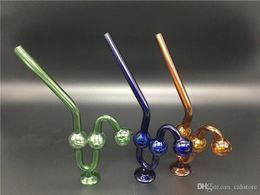 Colorful snakelike Tobacco smoking pipes mixed colorful Pyrex big oil burner clear glass oil burner glass tube glass pipe oil nail