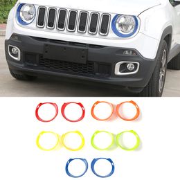 ABS cAR Exterior Front Headlamps Light Trim Decoration Covers For Jeep Renegade 2016-2018 Car Exterior Accessories
