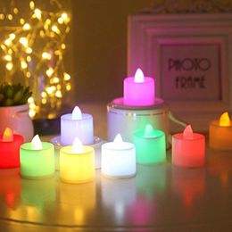 1 PC 4.2*3.7cm Creative LED Candle Multicolor Lamp Simulation Colour Flame Tea Light Home Wedding Birthday Christmas Party Decoration