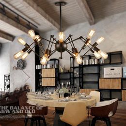 2020 Loft Restaurant Bar America country Iron Chandelier Vintage expansion office room chandelier spider free freight