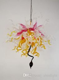 Pendant Lamps 100% Handmade Art Modern Bulbs Light Wedding Decor Flower Designed Blown Glass LED Chandelier