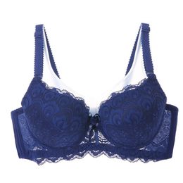 Ladies Lace Push Up Embroidered Bow Bra Solid Colour 3/4 Cup Women Underwear Underwire Brassiere Female Bras Hot