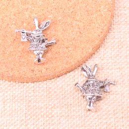 19pcs Charms 3D horn bunny rabbit 27*23*7mm Antique Making pendant fit,Vintage Tibetan Silver,DIY Handmade Jewellery