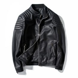 Songsanding Spring Autumn Biker Leather Jacket Men Fur Coat Motorcycle Pu Casual Slim Outwear Male Black Clothing Plus Size M-4xl