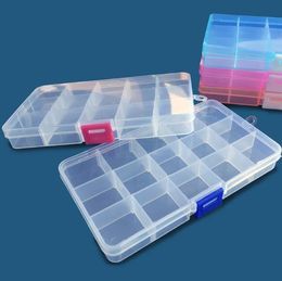 15 grid plastic transparent box Creative fashion storage detachable sorting parts lattice box Fishing gear finishing box component storage P