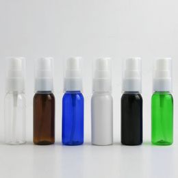 50 X 30ml Round Shape Empty Travel Amber Blue Black Clear White Refillable PET Plastic Lotion Pump Shampoo Bottle Containers