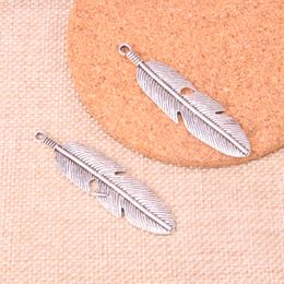 22pcs Charms feather 59*16mm Antique Making pendant fit,Vintage Tibetan Silver,DIY Handmade Jewellery