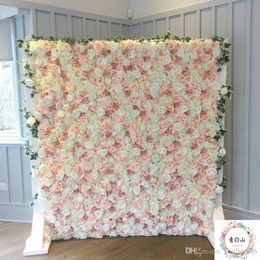 Artificial silk rose peony 3D flower wall wedding backdrop decoration flower runner wedding decoration artificial