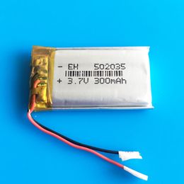 Li-polymer LiPo Rechargeable Battery 3.7v 300mAh 502035 cells li ion power For mini speaker Mp3 bluetooth GPS DVD Recorder headphone