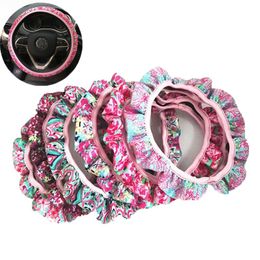News Neoprene Sunflower Pattern Universal Car Steering Wheel Cover for party Wedding car decoration Gifts Slip Wheel Cushion Protector