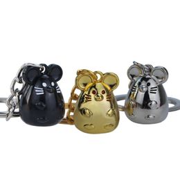 New Chunky Rat Mouse Keychain Fashion Trinket Animal Car Keyfob Bag Pendant Key Chain Personalized Keyring for Women Gift