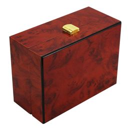 Luxury Cushion Interior Wooden Lock Clasp Solid Metal Jewelry Watch Storage Display Box Showcase Mens Gift272Q