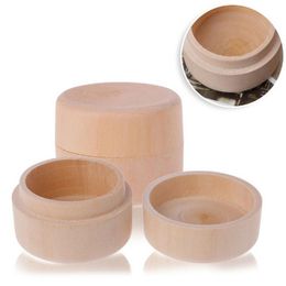 Small Round Wooden Storage Box Ring Box Vintage Decorative Natural Craft Jewellery Box Case Wedding Accessories CCA11868-C 60pcs