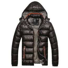 Autumn And Winter Fashion Boutique White Duck Down Solid Colour Lightweight Men's Casual Hooded Down Jacket Male Jacket