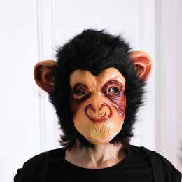 Halloween Chimpanzee Animal Mask Horror Mask Masquerade Mask Full Face Monkey Scary Masks Halloween Cosplay Prop Party Supplies DBC VT0724