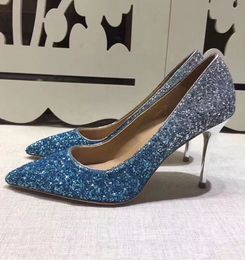 hot saleearly spring stars and the same super bright metal high heel 9 5cm french elegant luxurious temperament 3540