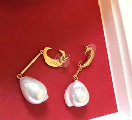 Fashion-Top quality designer women earrings brass earrings with pearl Dangle Fine Jewellery
