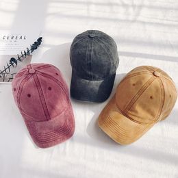 Casual Men Cotton Wash Solid Baseball Cap Vintage Women Baseball Hat Girl Adjustable Snapback Caps Hats Drop Shipping