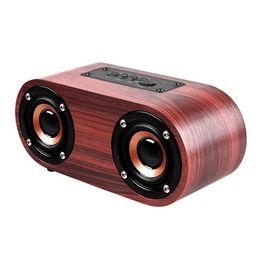 Designer Q8 speaker 6W Wooden Double Horn 4.2 Bluetooth Wireless Speaker Support AUX Cable Connexion and TF Card Playback for Tablet PC / MP3