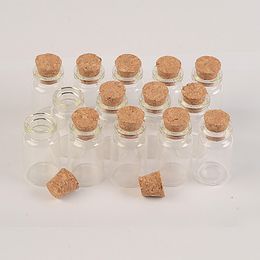 22x40x12.5 mm 7ml Mini Glass Bottles With Cork Empty Small Glass Jars Little Bottles Pendants 100 pcs
