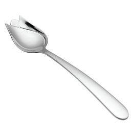 Silver Long Handle Stainless Steel Mirror Polishing Dinner Mixing Spoon Delicate Rose Shaped Tableware Flatware LX2758
