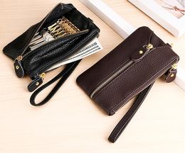 Mix color Cowhide PU Multifunctional Zipper Coin Purses With Strap