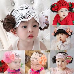 Exquisite Baby Girl Bowknot Headband Elegant Hairband Lace Wig Hair Accessories