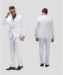 White Groom Tuxedos Notch Lapel Center Vent Men Wedding Dress Excellent Men Business Dinner Prom Blazer 3 Piece Suit(Jacket+Pants+Tie+Vest)6