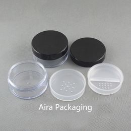 20ML 30pcs/lot Round Empty Cosmetic Powder Refillable Case DIY Plastic Loose Powder Jar with Sifter Cosmetic Containers