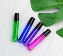 10ML Aromatherapy Essential Oil Roller Bottles Glass Roll On Refillable Jar Bottles with Metal Ball SN4253