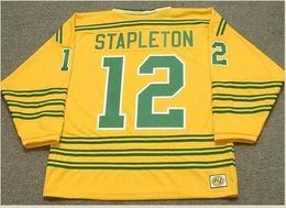 Custom Men Youth women Vintage #12 PAT STAPLETON Chicago Cougars 1973 WHA Hockey Jersey Size S-5XL or custom any name or number