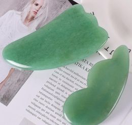 Jade Guasha Massage Board Set Real Natural Green Aventurine Gua Sha Facial Scraping Massage Health Care Tool