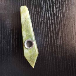 Natural Hsiuyen Jade Smoking Pipe Hand Polished Crystal Smoking Pipe Healing Stone Gift Home Decora